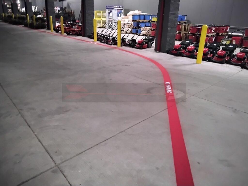 Parking Lot Maintenance and No Parking Striping for Atwoods in Texarkana, Texas