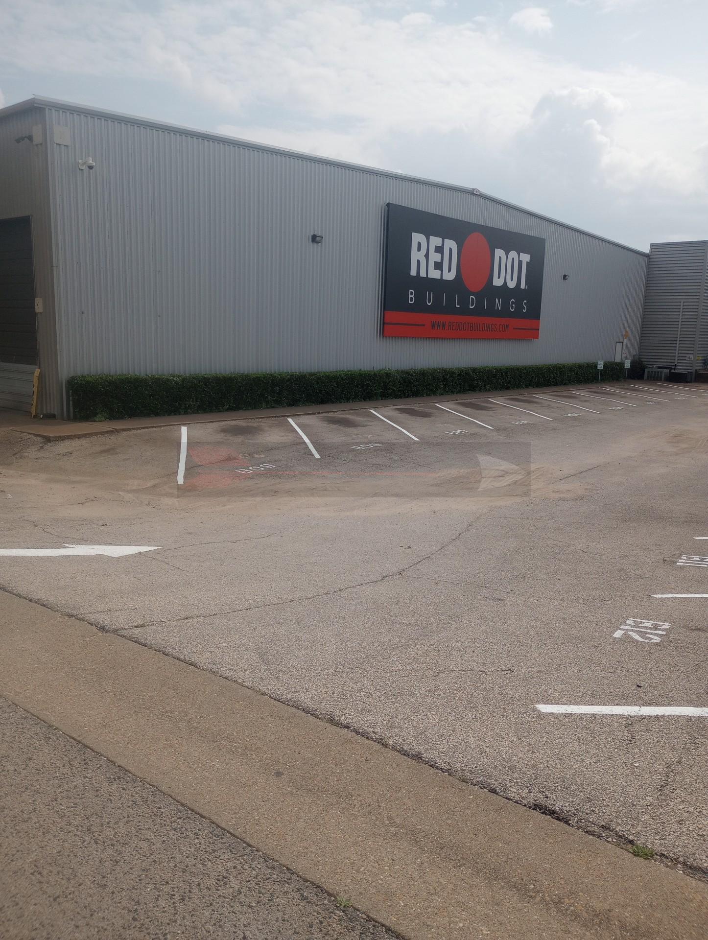 Parking Lot Striping for Red Dot Buildings in Athens, Texas